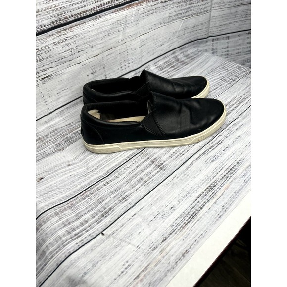 UGG Kitlyn Black Leather Slip On Loafer Shoes Women's 9 - Picture 2 of 4